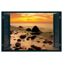 Ventana 3d vinilos atardecer en el báltico